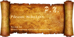 Pénzes Nikolett névjegykártya